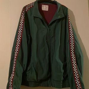 Nylon Green Jacket/ Checkered sleeves/Maroon Accents